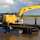 дноуглубительные работы экскаватором с земснарядом