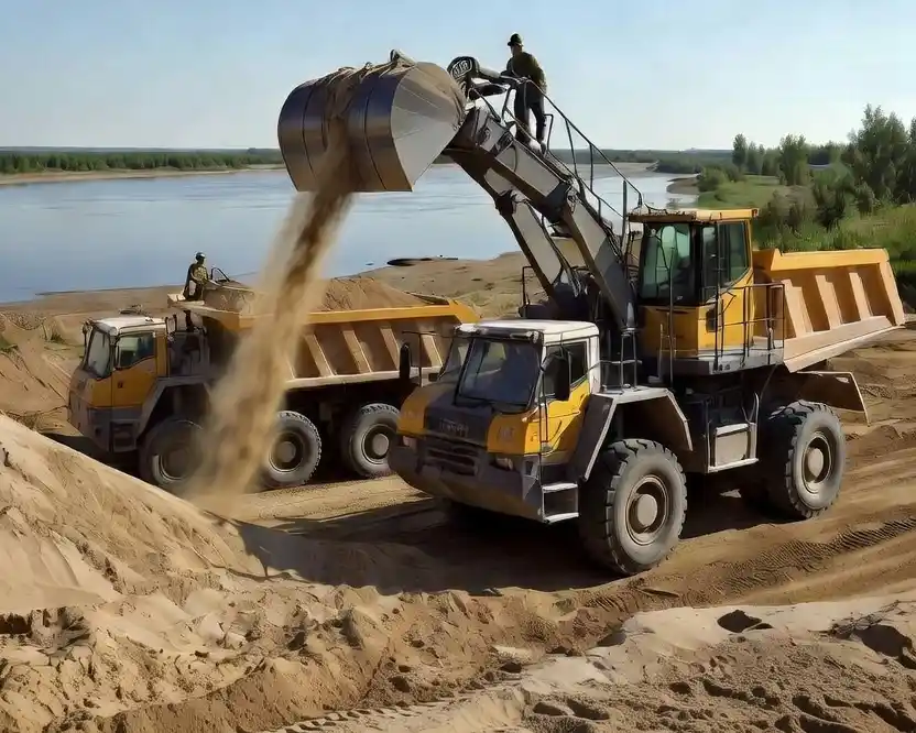 Добыча речного песка