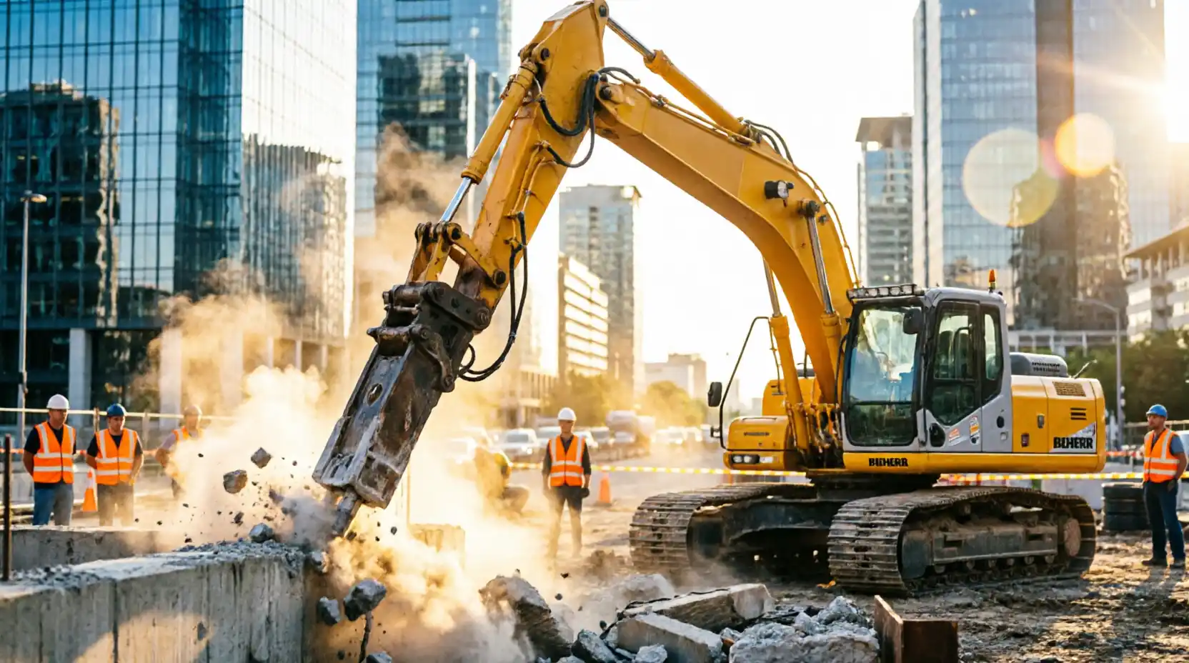 Монтаж навесного оборудования на экскаватор Либхерр (Liebherr)